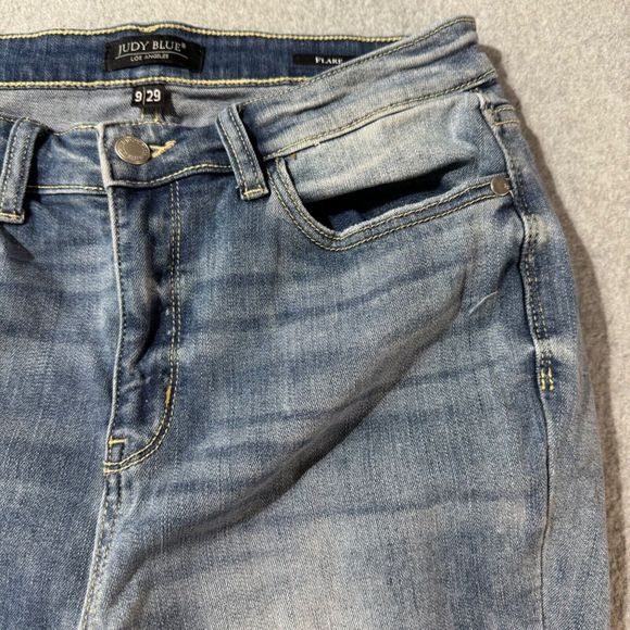 Judy Blue Jeans Womens 29 Blue Flare High Rise Stretch Denim Distressed - Picture 3 of 13